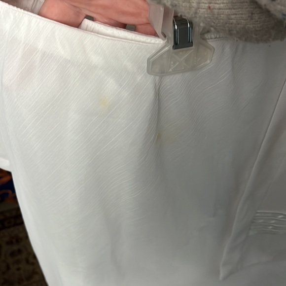 TALLY TAYLOR/CATO 22w sheer white jacket with ribbons/buttons, white skirt - Picture 4 of 11